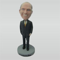 Custom black suit bobble head