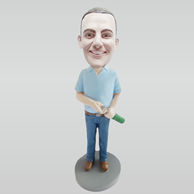 Custom blue shirt man bobbleheads