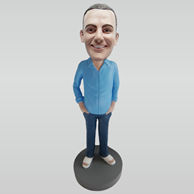 Personalized custom White slippers man bobbleheads