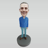 Customized casual man bobblehead doll