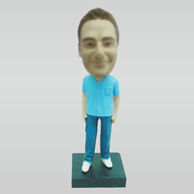 Personalized custom casual man bobble heads