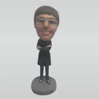 Custom black dress bobble head