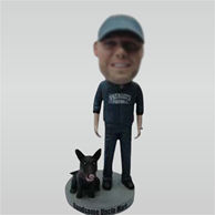 Custom man with his dog bobbleheads