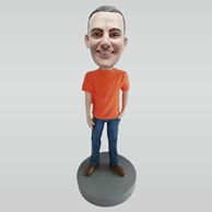 Custom blue jeans male bobbleheads