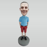 Custom red shorts bobble heads