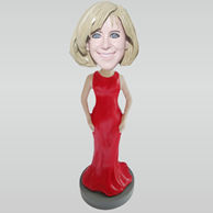 Custom red skirt bobbleheads