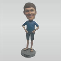 Custom black shorts man bobblehead