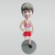 Custom Running Woman bobble heads