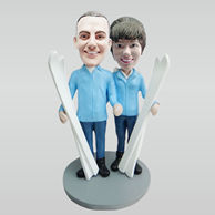 Custom Skiing couple bobbleheads