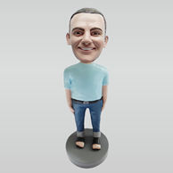 Personalized custom Black slippers bobbleheads