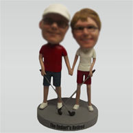 Custom golf couple bobbleheads