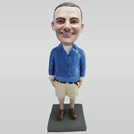 Personalized custom brown shoes bobble heads
