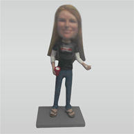 Custom female hold drinks bobbleheads