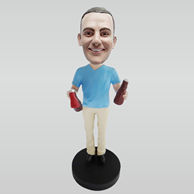 Custom man hold beer bobble head