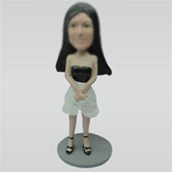 Custom Black and white dress bobbleheads