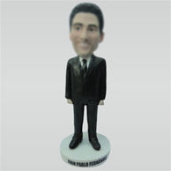 Personalized Custom bobbleheads of black suit man