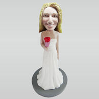 Personalized custom Bride bobblehead doll