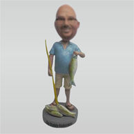 Custom man and fish bobbleheads