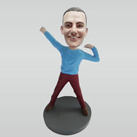 Custom happy man bobblehead doll