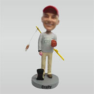 Custom man and fish bobblehead