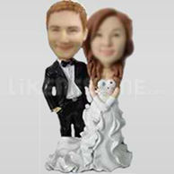 Wedding baseball bobbleheads cake topper-10700