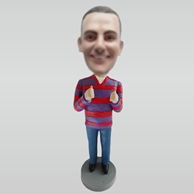 Personalized custom casual man bobblehead dolls