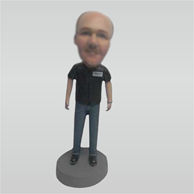 Custom black shoes bobblehead