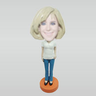 Personalized custom white tshirt bobbleheads