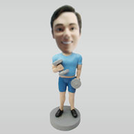 Custom male and Dumbbell bobbleheads