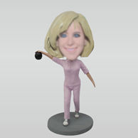 Custom play ball female bobbleheads