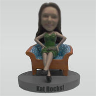 Custom Woman sitting on the sofa bobbleheads