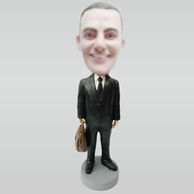 Custom black suit man bobbleheads