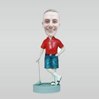 Personalized custom golf male bobble head