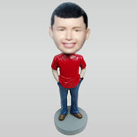 Personalized custom casual boy bobbleheads