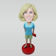 Personalized custom casual woman bobble heads