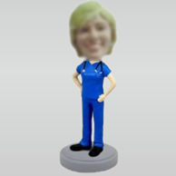 Personalized custom female doctor bobbleheads