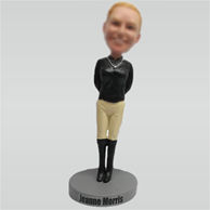 Custom black boot female bobbleheads