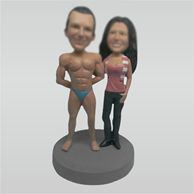 Custom sports couple bobbleheads