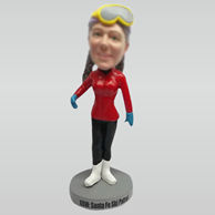 Custom Skiing woman bobbleheads