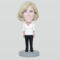 Personalized custom casual woman bobbleheads