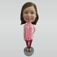 Personalized custom Fashionable girl bobbleheads