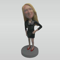 Custom black dress bobblehead