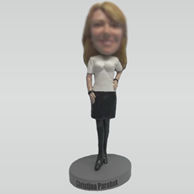 Custom fashion girl bobblehead doll