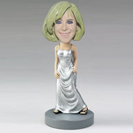 Personalized custom Silver skirt bobbleheads