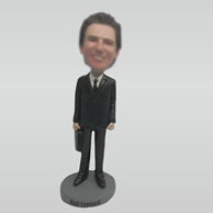 Personalized Custom bobble heads of black suit man
