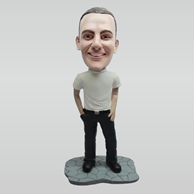 Personalized custom fashion men bobble heads