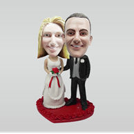 Personalized custom wedding cake bobblehead doll