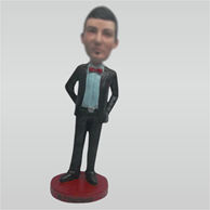 Personalized Customize black suit man bobblehead dolls