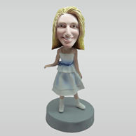 Personalized custom cute girl bobbleheads