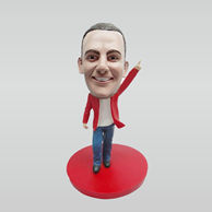 Personalized custom red coat  bobbleheads